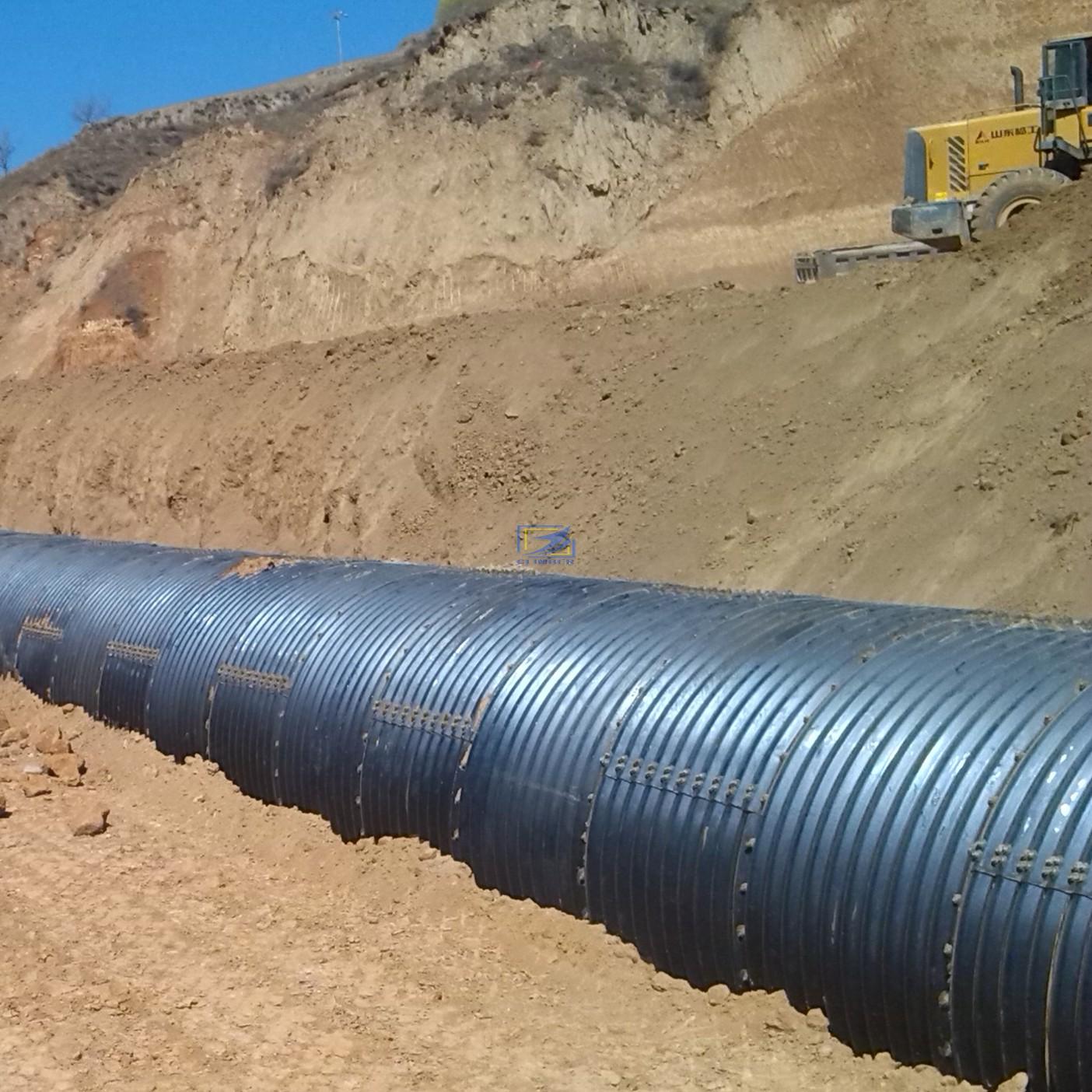 corrugated steel culvert pipe assembled by  plates